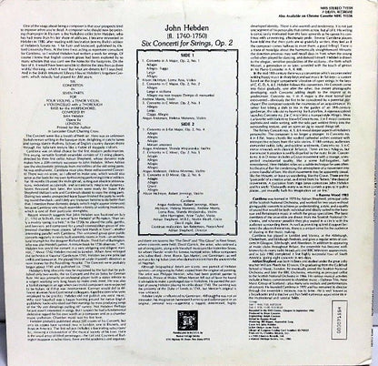 John Hebden, Cantilena - Six Concerti For Strings, Op. 2