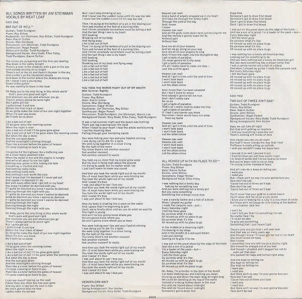 Bat Out Of Hell - secondary