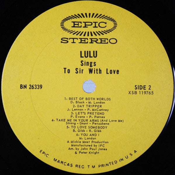 Lulu Sings To Sir With Love - secondary