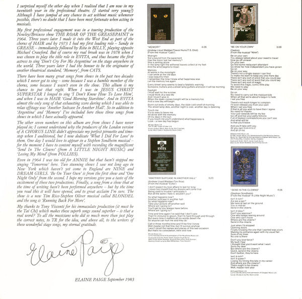 Elaine Paige - Stages