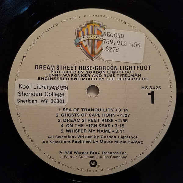 Gordon Lightfoot - Dream Street Rose