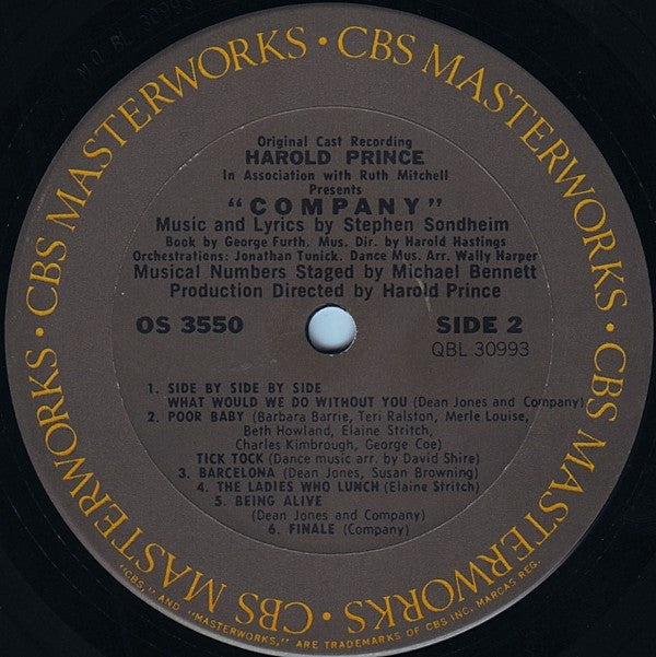 "Company" Original Broadway Cast - Company (A Musical Comedy) (Original Cast Recording)