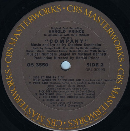 "Company" Original Broadway Cast - Company (A Musical Comedy) (Original Cast Recording)