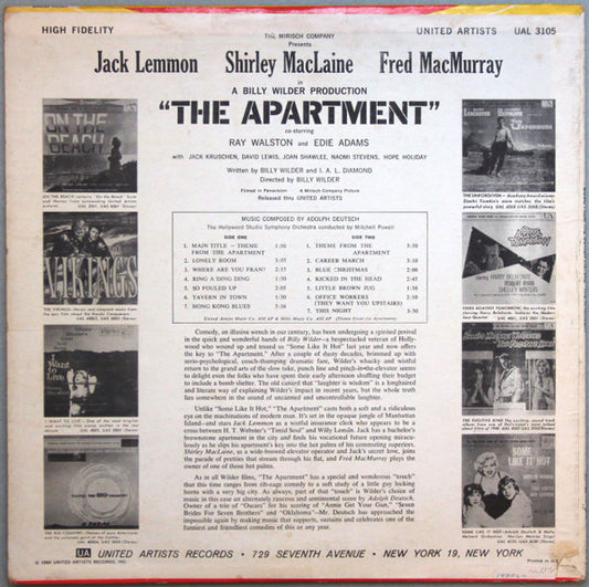 Music From The Motion Picture "The Apartment" - secondary
