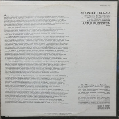 Arthur Rubinstein - Moonlight Sonata: Three Favorite Beethoven Sonatas