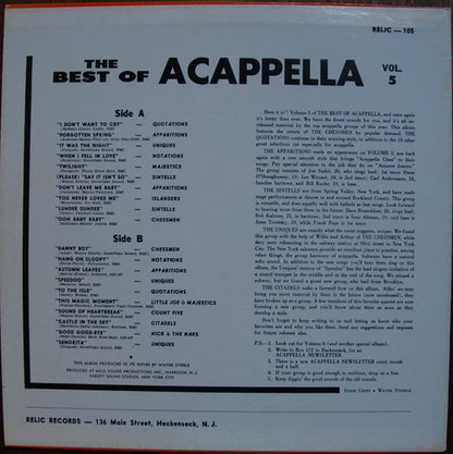 The Best Of Acappella Volume 5 - secondary
