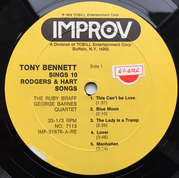 Tony Bennett Sings 10 Rodgers & Hart Songs - secondary