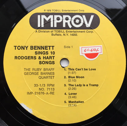 Tony Bennett Sings 10 Rodgers & Hart Songs - secondary