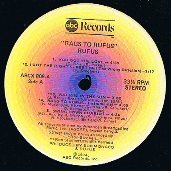 Rags To Rufus - secondary