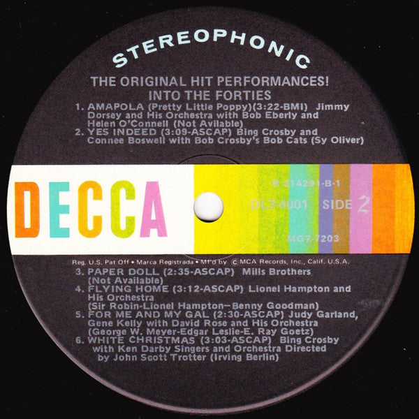 The Unforgettable Hits Of The '40's And '50's - secondary