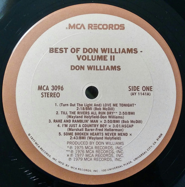 The Best Of Don Williams, Volume II - secondary