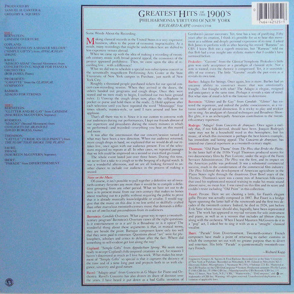 Philharmonia Virtuosi, Richard Kapp - Greatest Hits Of The 1900's
