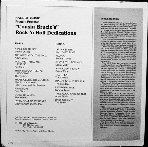Cousin Brucie's Rock 'N Roll Dedications - secondary