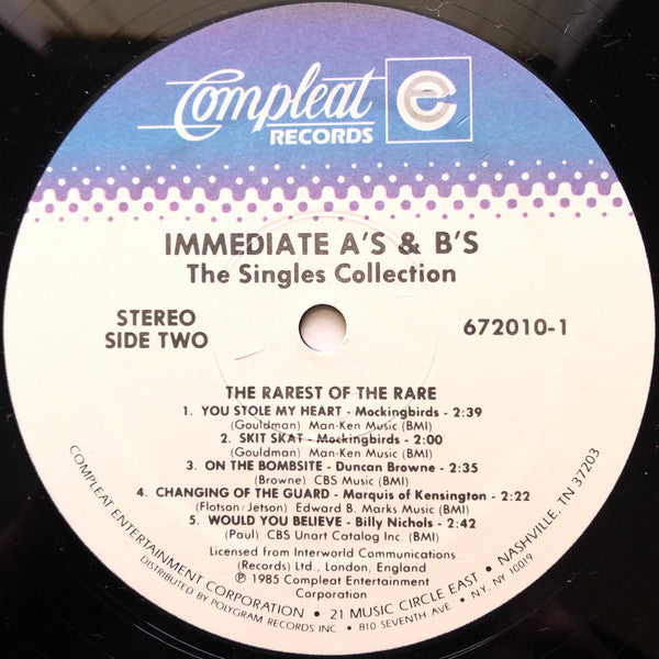Immediate A's & B's: The Singles Collection / A Compleat Collection - secondary