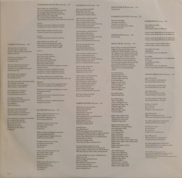 McCartney II - secondary