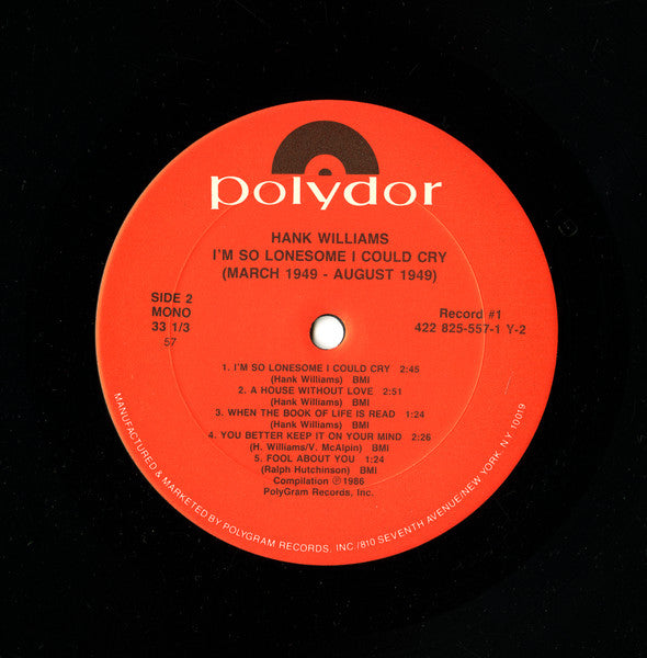 I'm So Lonesome I Could Cry: March 1949 - August 1949 - secondary