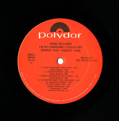 I'm So Lonesome I Could Cry: March 1949 - August 1949 - secondary