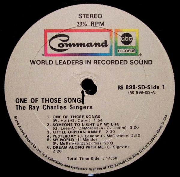 The Ray Charles Singers - One Of Those Songs