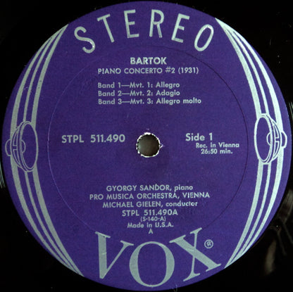 Béla Bartók, György Sándor, Vienna Pro Musica Orchestra, Michael Gielen - Piano Concertos Nos 2 & 3