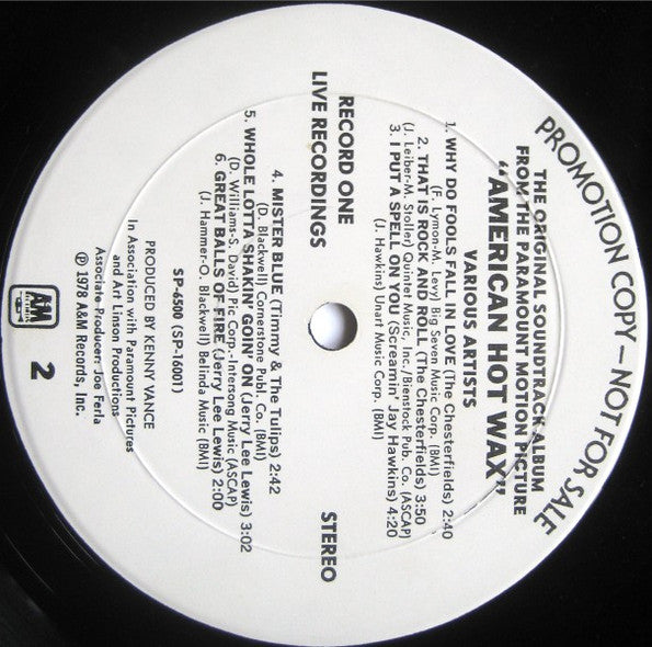 The Original Soundtrack Album From The Paramount Motion Picture "American Hot Wax" - secondary