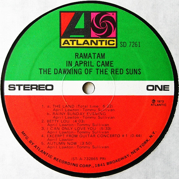 In April Came The Dawning Of The Red Suns - secondary