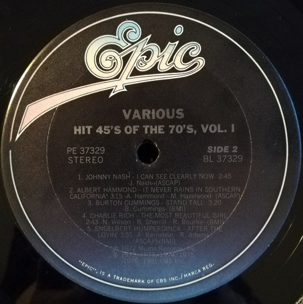 Hit 45's Of The 70's, Vol. I - secondary