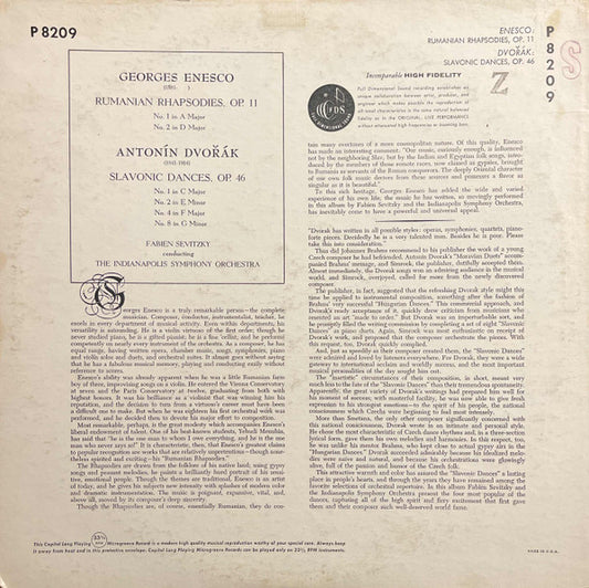 Four Slavonic Dances / Rumanian Rhapsodies - secondary