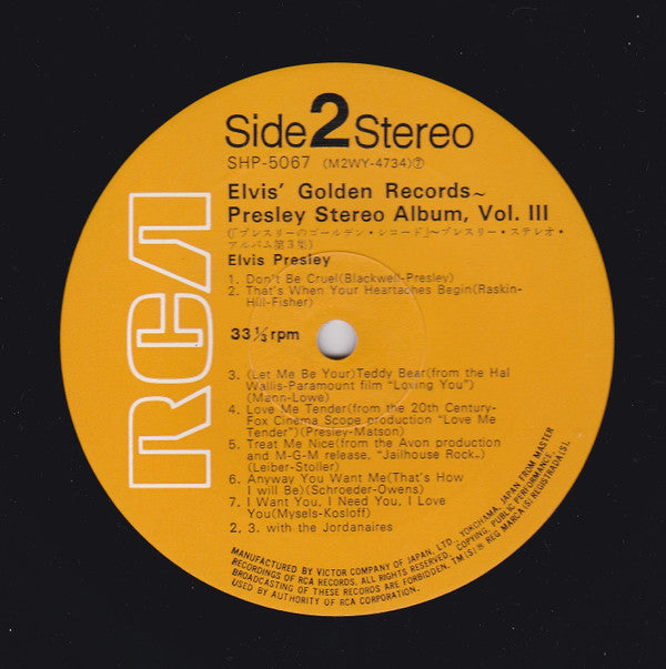 Elvis Presley - Elvis' Golden Records - Presley Stereo Album, Vol. III