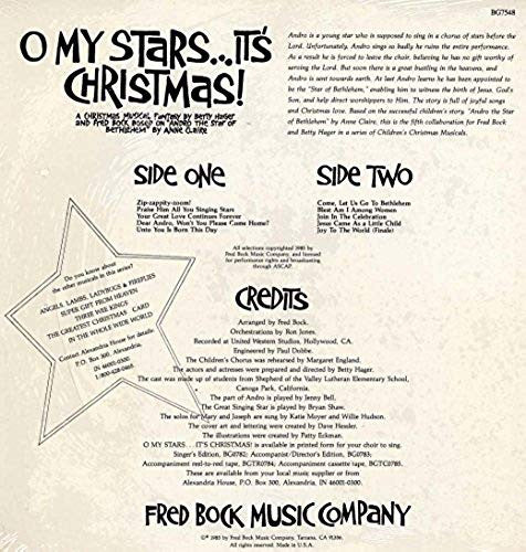 Betty Hager, Fred Bock - O My Stars... It's Christmas: A Christmas Musical Fantasy By Betty Hager And Fred Bock Based On "Andro The Star Of Bethlehem" By Anne Claire