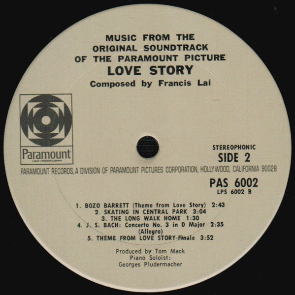 Love Story (Music From The Original Soundtrack Of The Paramount Picture) - secondary