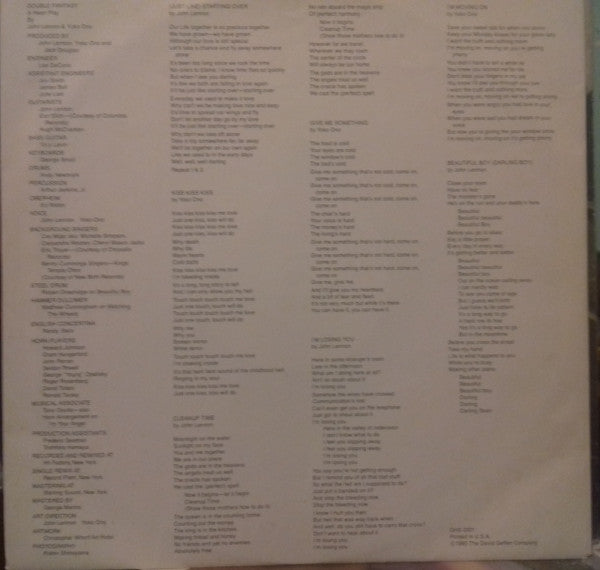 John Lennon & Yoko Ono - Double Fantasy