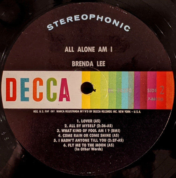 Brenda Lee - All Alone Am I