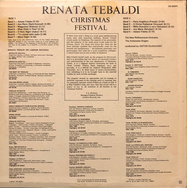 Renata Tebaldi - Christmas Festival