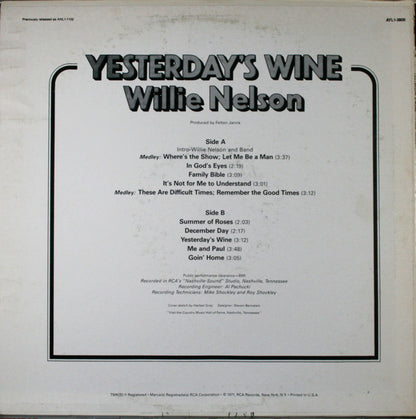 Yesterday's Wine - secondary