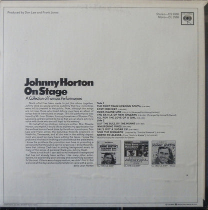 Johnny Horton On Stage - secondary