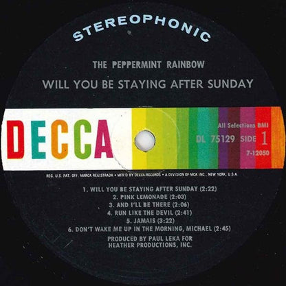 The Peppermint Rainbow - Will You Be Staying After Sunday