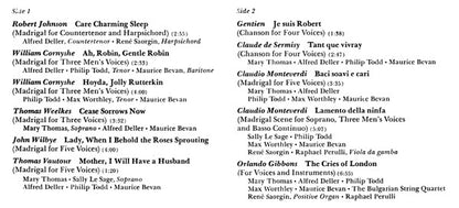 Deller Consort - English, French and Italian Madrigals and Songs