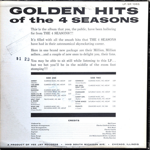 Golden Hits Of The 4 Seasons - secondary