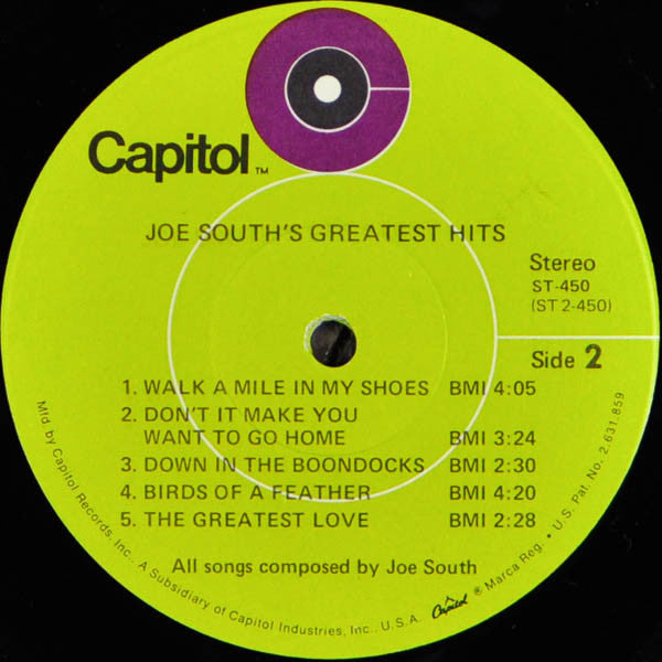 Joe South's Greatest Hits Vol. I - secondary