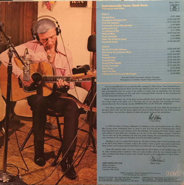 Hank Snow - Instrumentally Yours, Hank Snow