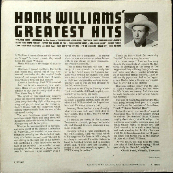 Hank Williams' Greatest Hits - secondary
