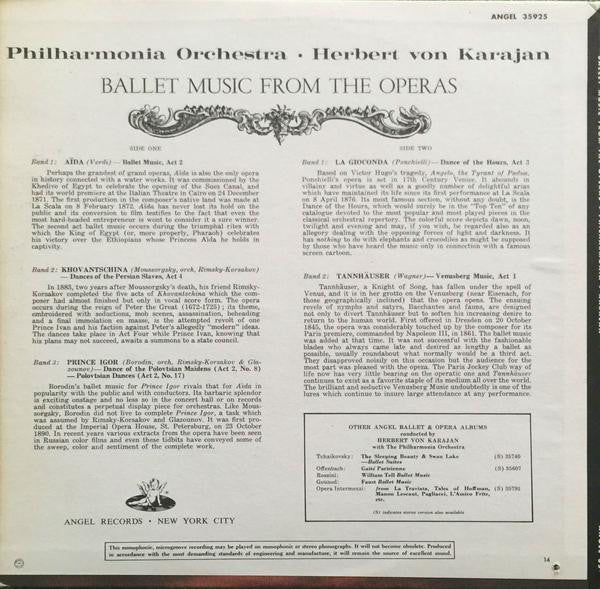 Herbert von Karajan, Philharmonia Orchestra - Ballet Music From The Operas