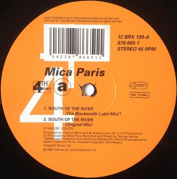 12": Mica Paris - South Of The River