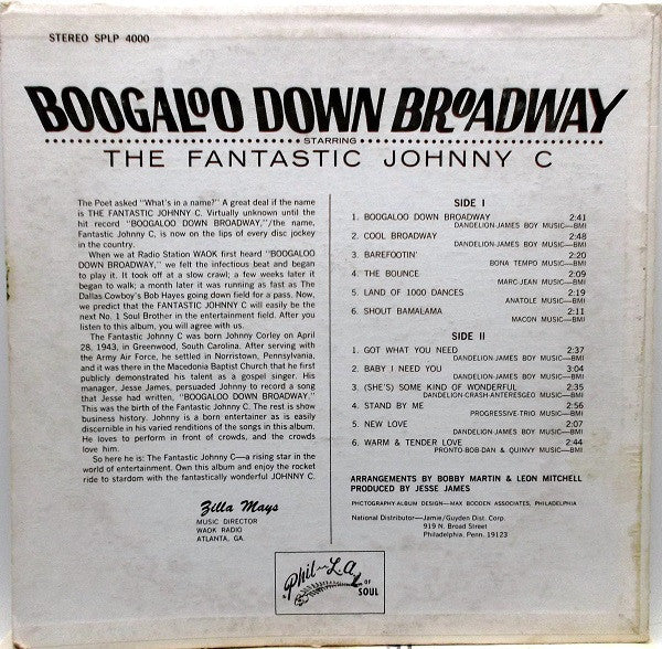 The Fantastic Johnny C - Boogaloo Down Broadway