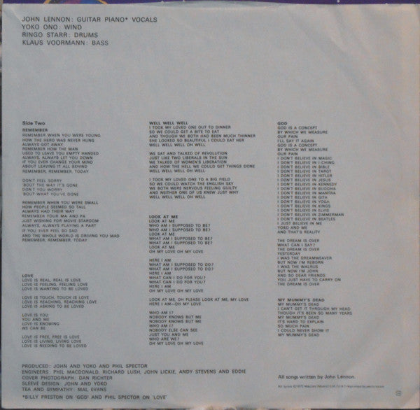 John Lennon / Plastic Ono Band - secondary