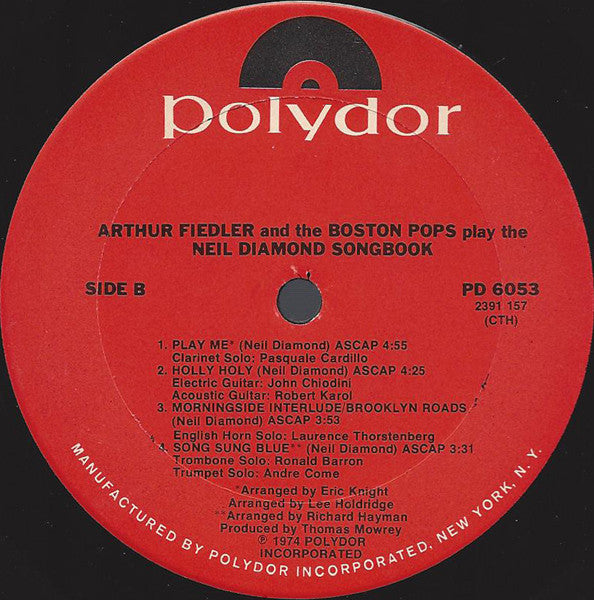 Arthur Fiedler, Boston Pops Orchestra - Play The Neil Diamond Songbook