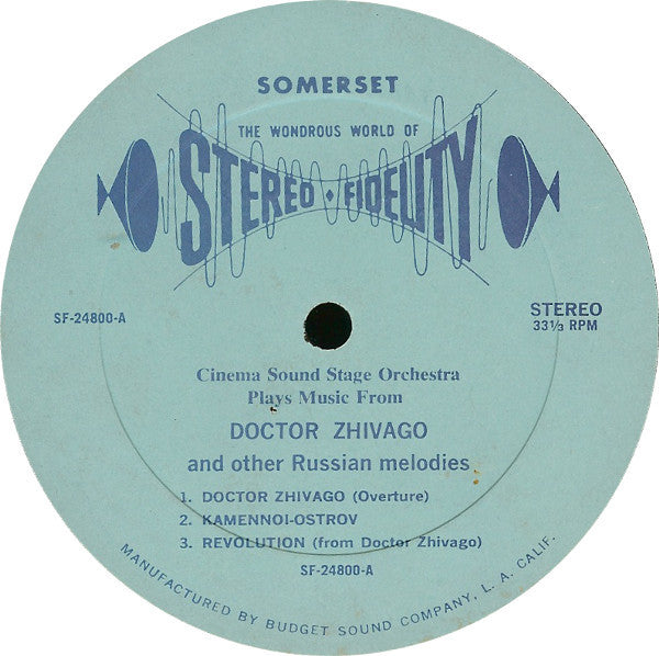 The Cinema Sound Stage Orchestra - Sound Track Music From Doctor Zhivago