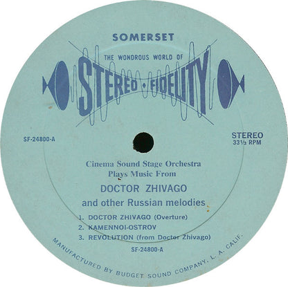 The Cinema Sound Stage Orchestra - Sound Track Music From Doctor Zhivago