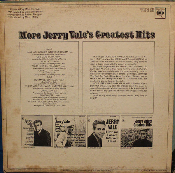 More Jerry Vale's Greatest Hits - secondary