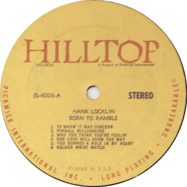 Hank Locklin - Born To Ramble